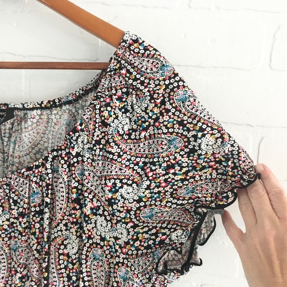 1X Lilly Morgan Boho Dress Midi Paisley Off-the-Shoulder - Picture 6 of 11